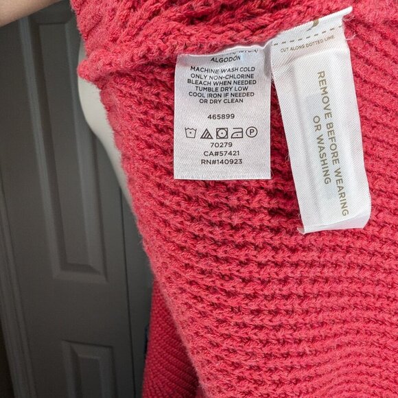 Ann Taylor Loft Pullover Sweater Women's Large Pink Short Sleeve Round Neck EUC - Picture 5 of 5